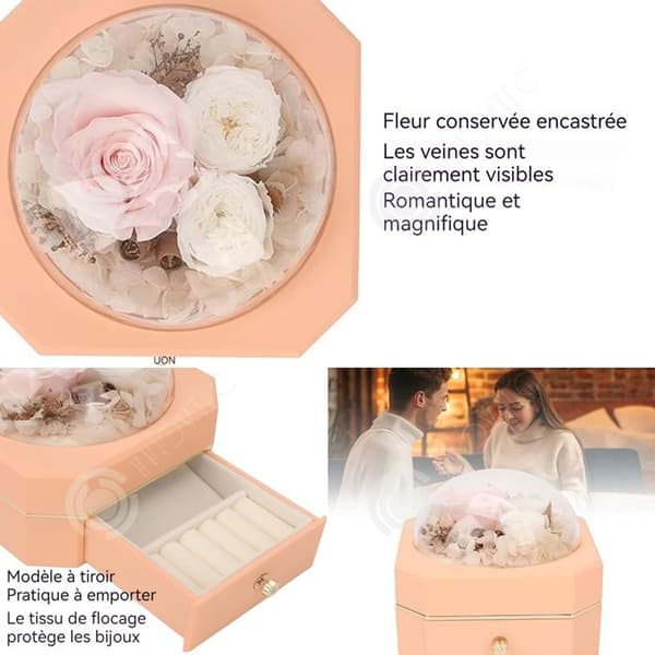 INN julförpackning 11,5x11,5x11cm presentask rosa dekoration Julklappsask smyckeskrin utsökt presentask jul