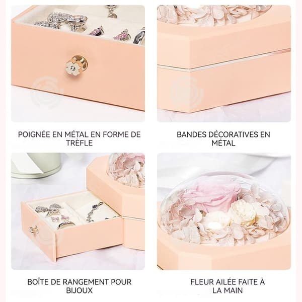 INN julförpackning 11,5x11,5x11cm presentask rosa dekoration Julklappsask smyckeskrin utsökt presentask jul