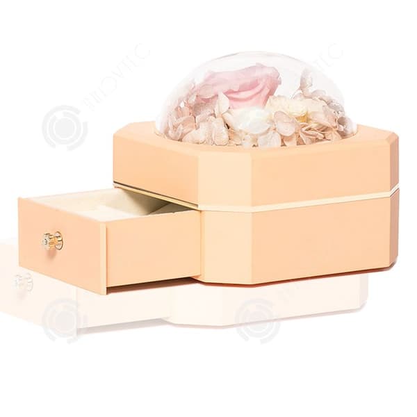 INN julförpackning 11,5x11,5x11cm presentask rosa dekoration Julklappsask smyckeskrin utsökt presentask jul