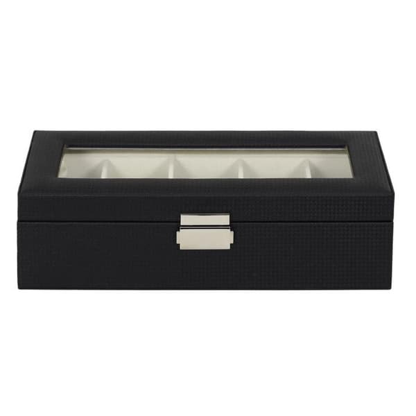 Smyckeslåda Dekor 5 Klockor Svart - Paris Pris - Plastisk & PU - L. 29 x b. 12 x H. 8 cm