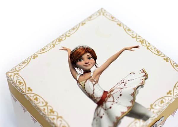 Musikalisk smyckeskrin - Gaumont - Ballerina - Rosa - Trä - 13x10x10 cm