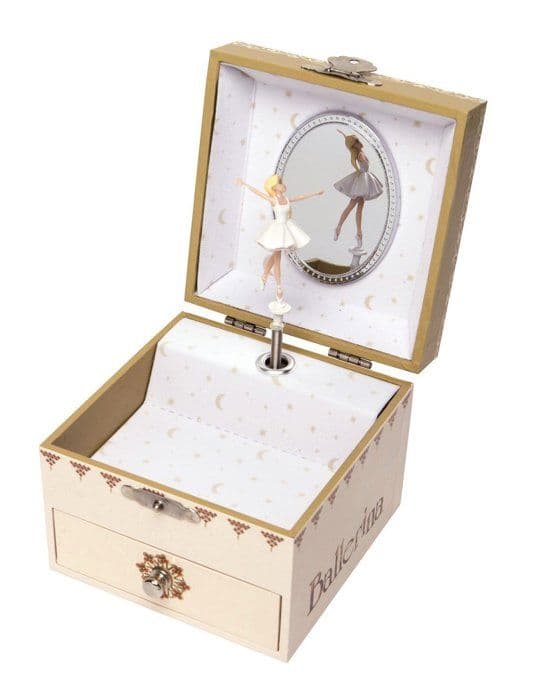 Musikalisk smyckeskrin - Gaumont - Ballerina - Rosa - Trä - 13x10x10 cm