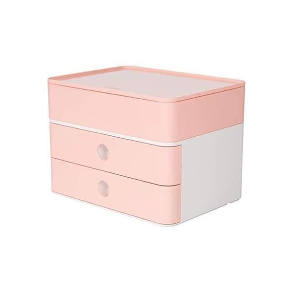 HAN 1100-86 SMART-BOX PLUS ALLISON designer förvaringslåda med 2 lådor och rosa flamingo redskapslåda