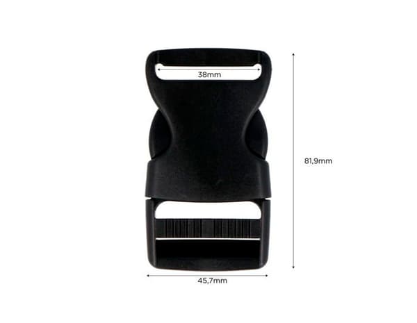 Innspiro - A35110404 - VELOX Broche dubbel plast svart 38 mm. 2 st.