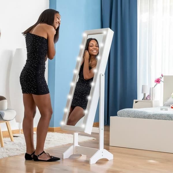 Smyckesskåp - InnovaGoods - Stående spegel - LED - Modern design - 2-i-1 multifunktion