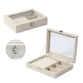 Miniatyrbillede 2 af 11: UNIQ Velvet Touch Smykkeskrin med Glaslåg - Beige