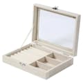 Miniatyrbillede 1 af 11: UNIQ Velvet Touch Smykkeskrin med Glaslåg - Beige