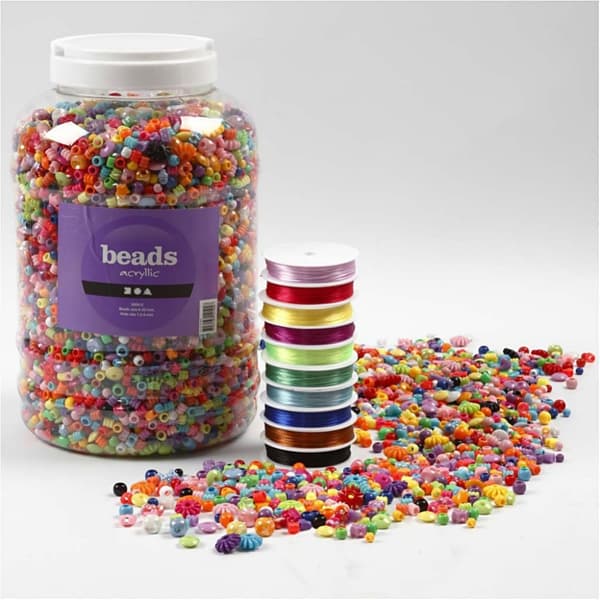 Pärlspann 3 kg Inkl. 10 rullar elastisk tråd - 1 Set