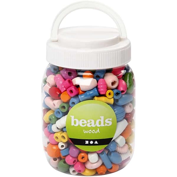 Träpärlor Mixade Färger 5-28 mm - China Berry - 175 gr
