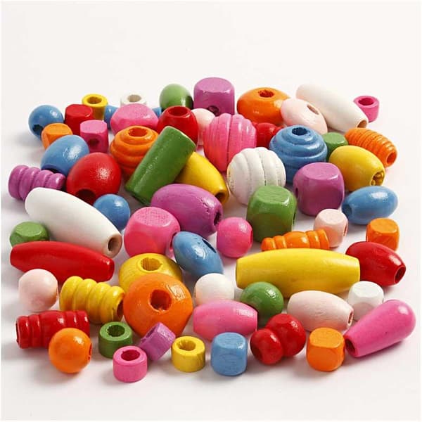 Träpärlor Mixade Färger 5-28 mm - China Berry - 175 gr