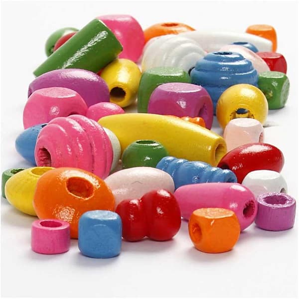 Träpärlor Mixade Färger 5-28 mm - China Berry - 175 gr