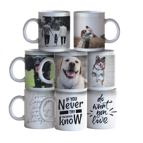 White 11oz Mugs with Boxes + Sublimation Sheets