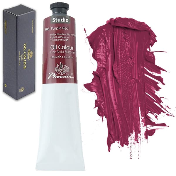 Phoenix STUDIO Art Oliemaling 120ml Tube Rød 403 Lilla Rød