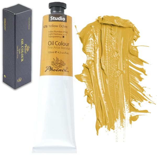 Phoenix STUDIO Art Oliemaling 120ml Tube Brun 676 Gul Okker