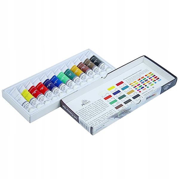 Sæt med 12 Phoenix STUDIO oliefarver kunstnerisk maleri 12 x 12ml