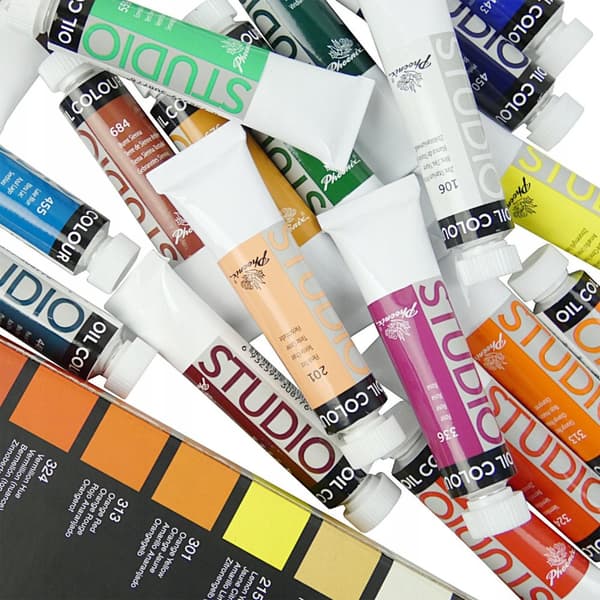 Sæt med 24 oliefarver Phoenix STUDIO kunstnerisk maleri 24 x 12 ml