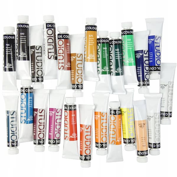 Sæt med 24 oliefarver Phoenix STUDIO kunstnerisk maleri 24 x 12 ml