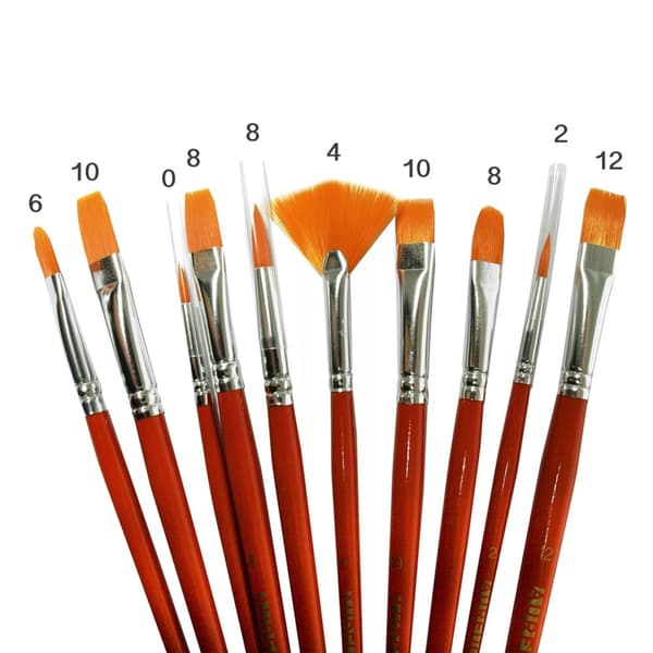 Sæt med 10 Phoenix MIX kunstneriske pensler, viftepensel