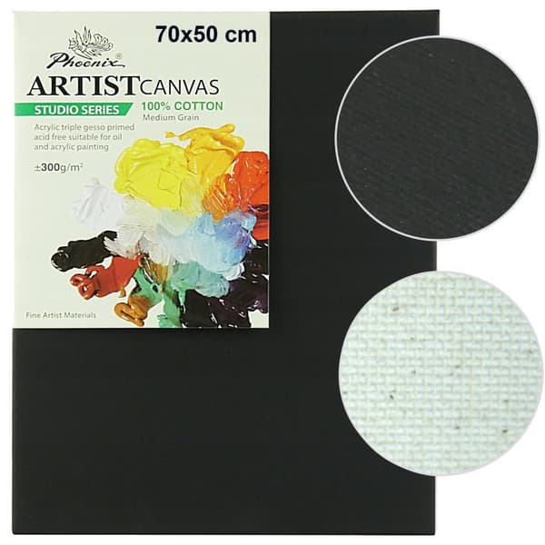 Kangasmaalaus puuvillakangaspaarikehys MUSTA 280g Phoenix 50x70cm