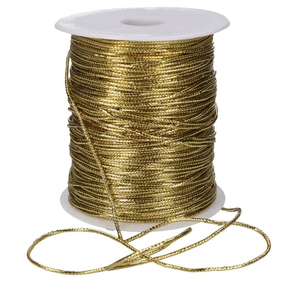 Metallisk snor 1,5 mm x 100 m guld dekorative dekorative skinnende