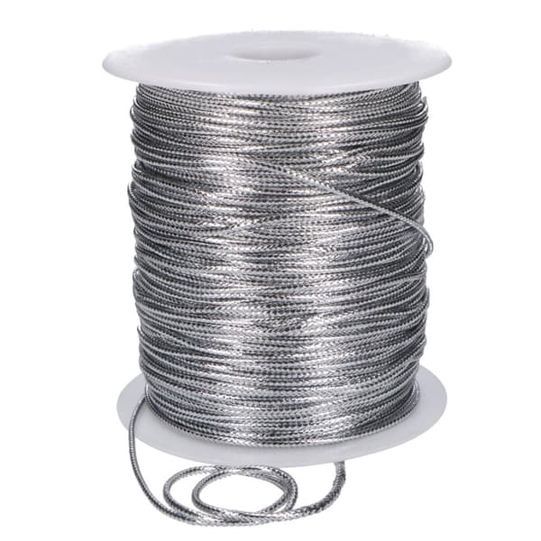 Metallsnöre 1,5 mm x 100 m silver dekorativa dekorativa glänsande