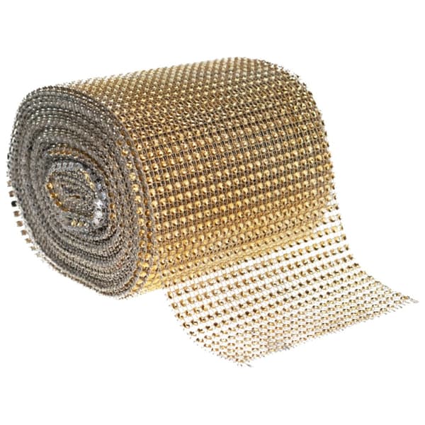 Zirkoninauha 12cm x 10v kulta koristeellinen koristenauha kiiltävä 9m