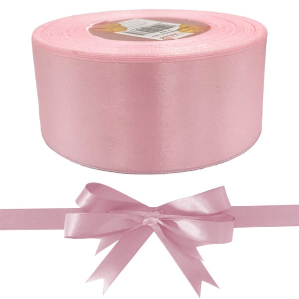 Satinband 3,8 cm x 35 år rosa dekorativt prydnadsband 32 m