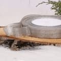 Miniatyrbillede 2 af 3: Brokadebånd 1,5 cm x 22,5 m sølv dekorativt dekorativt bånd langt