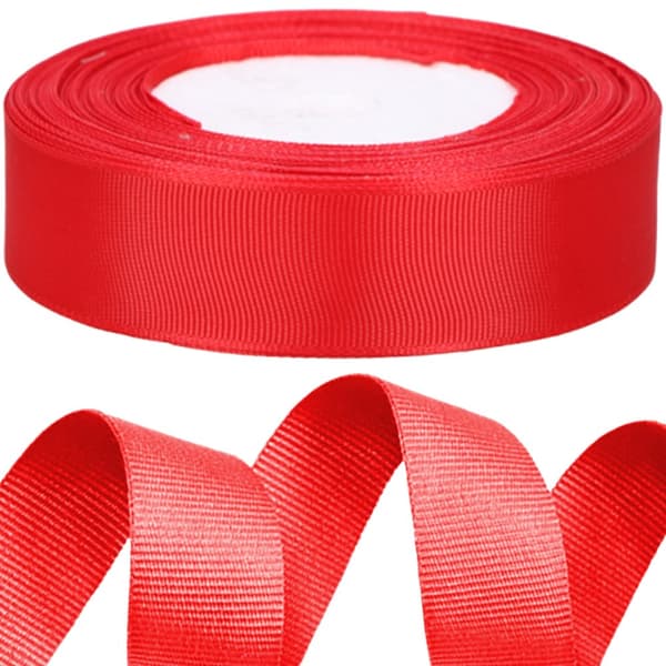 Grosgrain bånd 2,5 cm x 25 år rødt dekorativt dekorativt bånd 23m