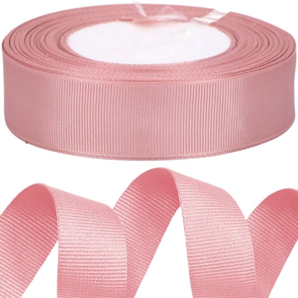 Grosgrain band 2,5 cm x 25 år ljust smutsig rosa dekorationsband 23m