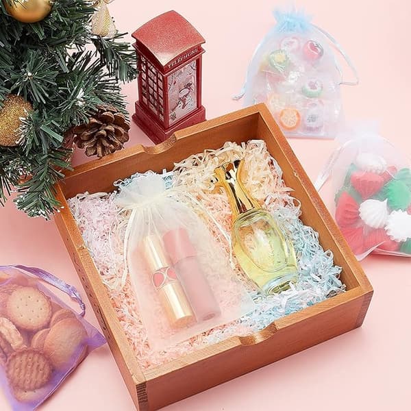 Organza taske 1stk RØD 9x12cm bryllupsfest gavepose
