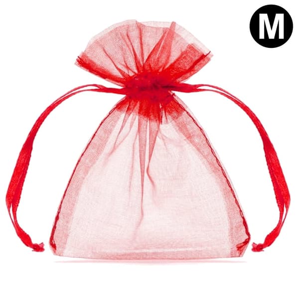 Organza taske 1stk RØD 9x12cm bryllupsfest gavepose