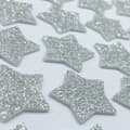 Miniatyrbillede 2 af 2: Glitterstickers STARS blister 50stk selvklæbende skum SØLV
