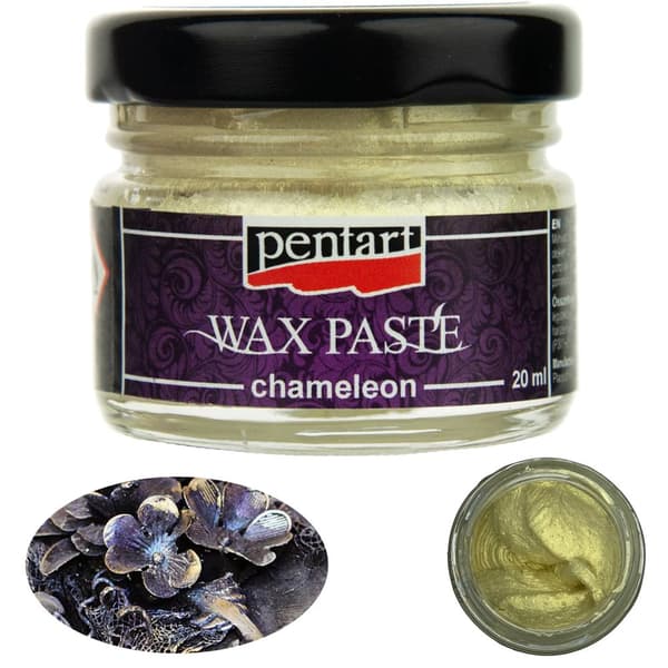 Vokspasta KAMELEON Pentart WHITE GULD skinnende dækkende dekorative 20ml