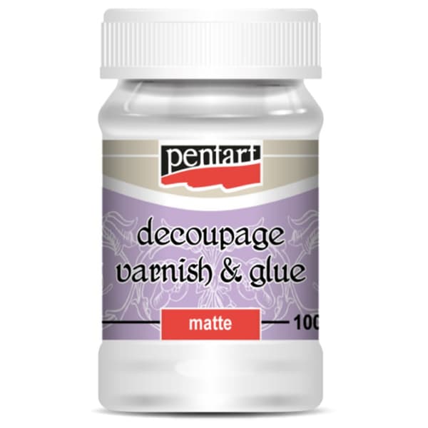 Vattenbaserat lim med lack 2in1 decoupage MATT lack servetter Pentart 100ml