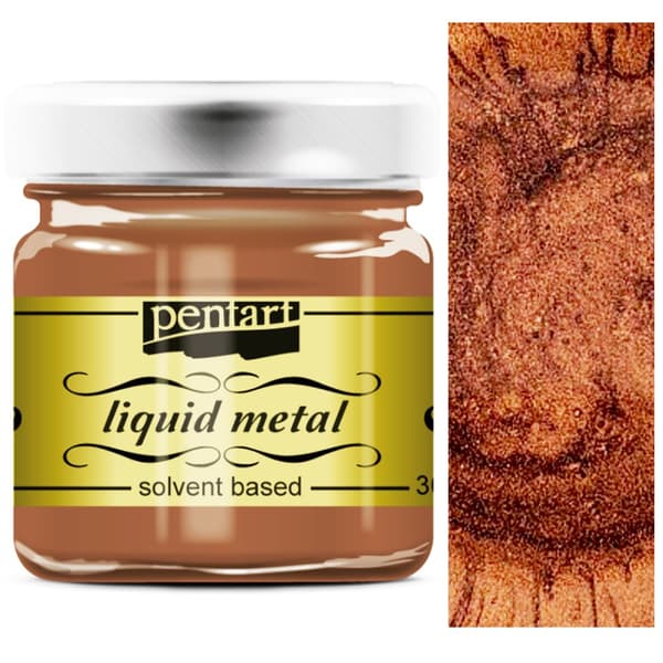 Metallic maling KOBBER Pentart flydende metal til decoupage dekorationer 30ml