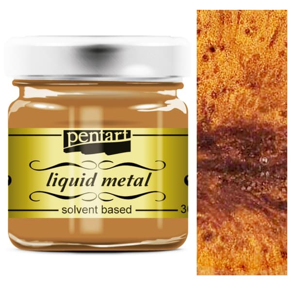 Metallic maling BRUN Pentart flydende metal til decoupage dekorationer 30ml