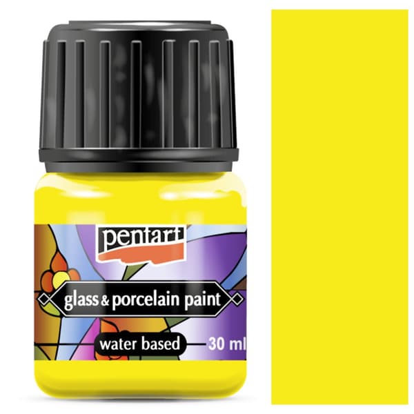 Pentart GUL maling til porcelæn, glas, metal, til keramik, dekoration, 30ml