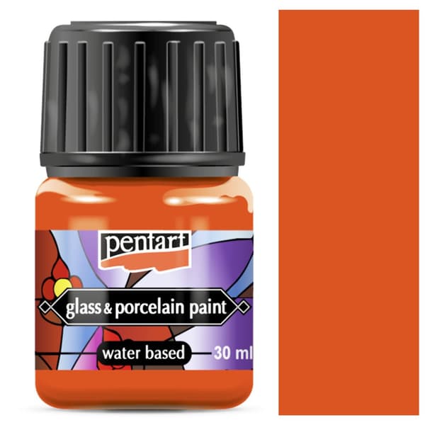 Pentart ORANGE maling til porcelæn, glas, metal, keramik, 30ml