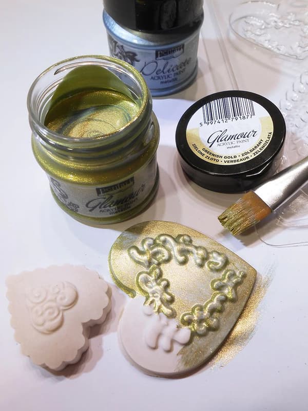 Pentart GLAMOUR metallisk decoupage akrylmaling 50ml ANTIK GULD