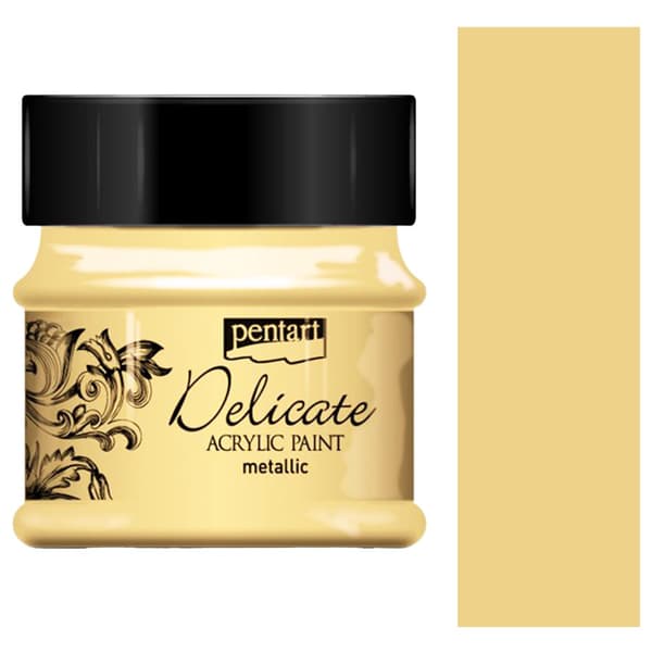 Pentart DELIKAT akrylmaling metallisk glans decoupage 50ml GULD
