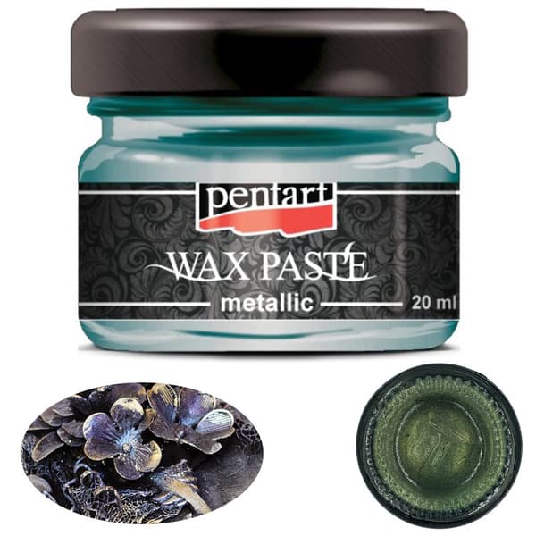 Pentart METALLIC Wax Paste TURTLE GREEN blank dækning 20ml