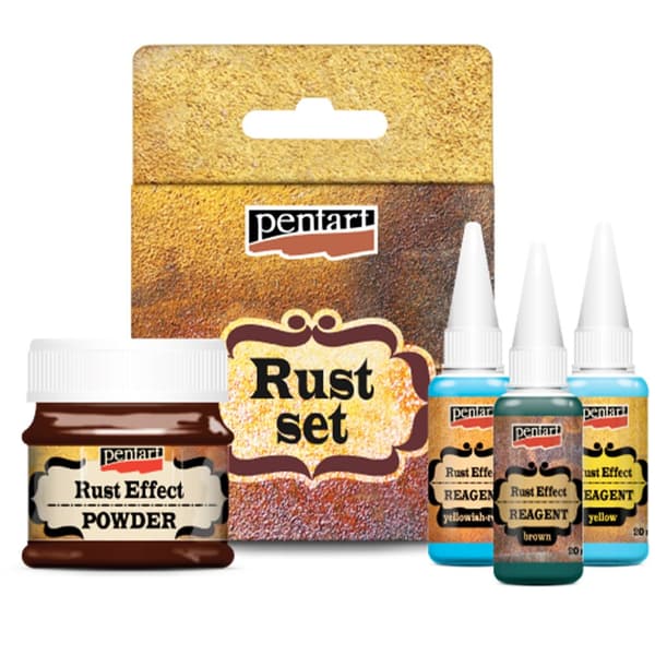 Pentart RUST EFFECT Creation Kit 3x20ml + rostigt brukspulver