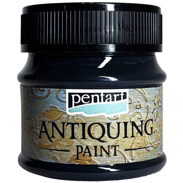 Pentart vintage effekt vandbaseret aldrende maling, antik, 50ml, SORT