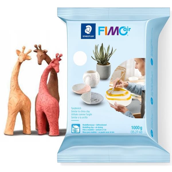FIMO AIR BASIC modellervoks ler HVID 1000g selvhærdende