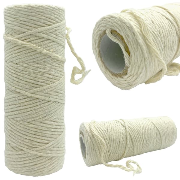 JUTE-snöre 50m x 1mm VIT stark för förpackning av dekorativ jute