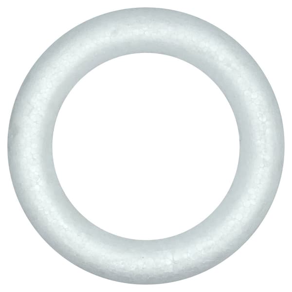 Styrofoam TIRE valkoinen 15cm rengasseppele 3D koriste hääjuhliin 1 kpl.