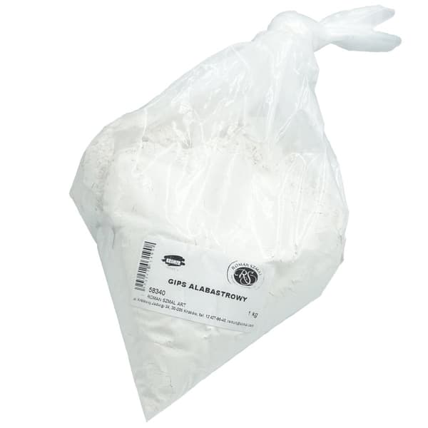 ALABASTER gjutgips mycket slät vit skulptur Roman Szmal 1kg