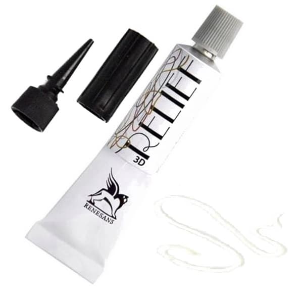 Konturrelief Deco' Renesans maling til farvet glas 3D glas 20ml 1 HVID