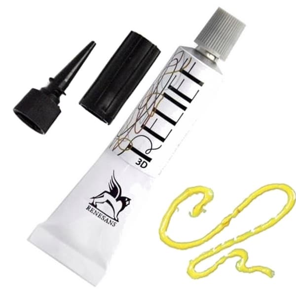 Konturrelief Deco' Renesans maling til farvet glas 3D glas 20ml 2 GUL